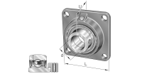 INA Flanged ball bearing unit cast iron :: PCF40-XL