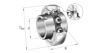 INA Insert ball bearing :: GLE30-XL-KRR-B
