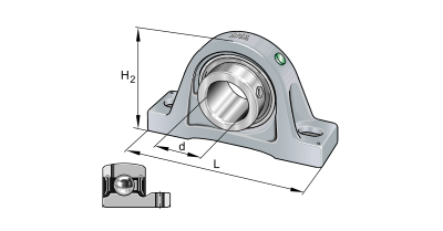 INA Kussenlagerblok gietijzer :: PASEY40-XL-N