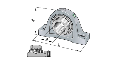 INA Kussenlagerblok gietijzer :: RSAO30-XL