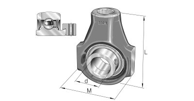 INA Spanlagerblok gietijzer :: PHE25-XL