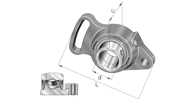 INA Take-up unit block cast iron :: PSFT25-XL