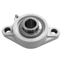 Flenslagerblok kunststof wit PBT/RVS :: SUCFL 207K