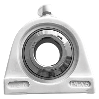 Kussenlagerblok kunststof wit PBT/RVS :: SUCPA 208K