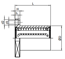 Lineair kogellager met vierkante flens (16x26x36) :: LMEK-16-UU :: 3