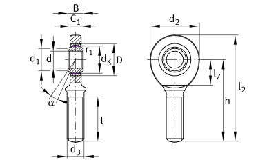 INA/Elges Stangkop buitendraad rechts, onderhoudsvrij :: GAR12-UK :: 2