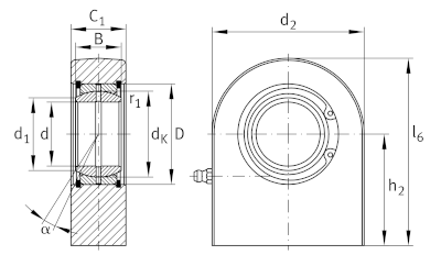 INA/Elges Hydraulic rod end, with welding face, requiring maintenance :: GF40-DO-A :: 2