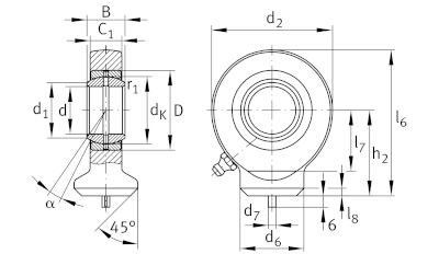 INA/Elges Stangkop hydraulisch, lasbaar, onderhoudsplichtig :: GK15-DO :: 2