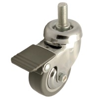 Zwenkwiel rubber 50mm met voorrem (G-P6/GRU-DR/M8X15-CH) :: 28-9050