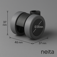 Zwenkwiel kunststof 35mm (G-ZW/TPE) :: 34-0011