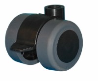 Zwenkwiel kunststof 35mm met voorrem (G-ZW/TPE) :: 34-0016