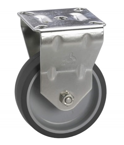 Rigid castor rubber 50mm stainless steel (G-P6/TRU-stainless steel) :: 25-5101