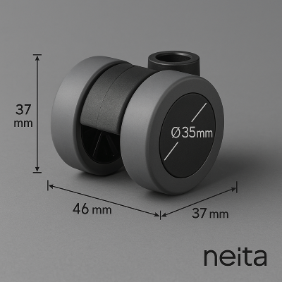 Zwenkwiel kunststof 35mm (G-ZW/TPE) :: 34-0011