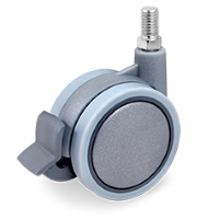 Zwenkwiel kunststof 100x57mm met voorrem (GR/P6-DR/M10x15) :: 34-2305