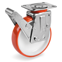 Steiger zwenkwiel kunststof 150x45mm met rem (G-P6/IPU-PL/pedaalrem) :: 60-9654