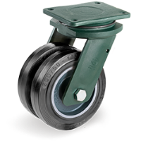 Zwenk tweelingwiel rubber 150x50mm (K-GY/ERU-EEG HD/PL) :: 72-8074
