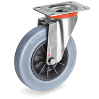 Zwenkwiel rubber 80mm RVS (G-PP/GRU-NLX/PL) :: 22-4801