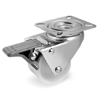 Swivel wheel plastic 50mm with front brake (G-WI/P6-PL60x60) :: 32-8302