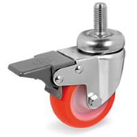 Zwenkwiel kunststof 50mm met voorrem (G-P6/IPU-DR/M10x20) :: 36-9102