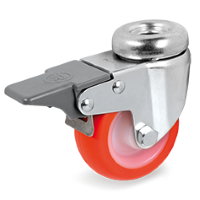 Swivel castor plastic 40mm with front brake (G-P6/IPU-BO) :: 36-7101