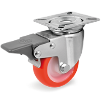 Swivel castor plastic 60mm with front brake (G-P6/IPU-PL) :: 36-8103