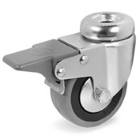 Swivel castor rubber 60mm with front brake (G-P6/GRU-BO) :: 37-7102