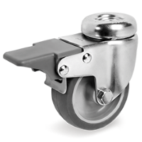 Zwenkwiel rubber 50x18mm met voorrem (G-PP/TGRU-BO) :: 38-7201