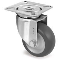 Zwenkwiel rubber 75x24mm RVS (G-PP/TGRU-PL) :: 38-4303NX