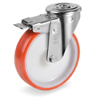 Zwenkwiel kunststof 150x35mm met voorrem (R-P6/IPU-NL/BO) :: 60-6424