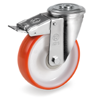 Zwenkwiel kunststof 80x30mm met voorrem (K-P6/IPU-NL/BO) :: 60-5501