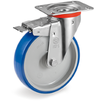 Zwenkwiel kunststof 150x35mm met voorrem (R-P6/IPU-NL/PL) :: 61-6624