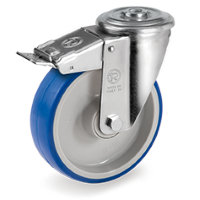 Zwenkwiel kunststof 100x30mm met voorrem (K-P6/IPU-NL/BO) :: 61-5502