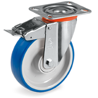 Zwenkwiel kunststof 100x30mm met voorrem (K-P6/IPU-NL/PL) :: 61-4902