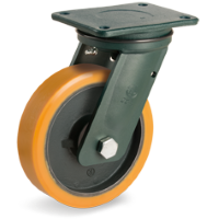 Zwenkwiel kunststof 300x100mm (K-GY/PU-EE EHD/PL/P250x200) :: 64-8309