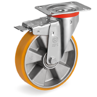 Zwenkwiel kunststof 150mm met voorrem (K-AL/PU-NL/PL) :: 65-6504