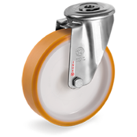 Zwenkwiel kunststof 125mm RVS (G-P6/PU-NLX/BO) :: 66-7903