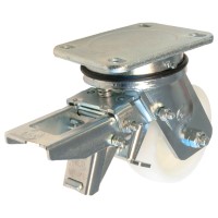 Zwenkwiel kunststof 125mm met voorrem RVS (G-P6-PX/PL) :: 68-7233