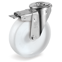 Zwenkwiel kunststof 175mm met voorrem (G-P6-NL/BO) :: 68-6705