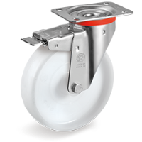 Zwenkwiel kunststof 150mm met voorrem (R-P6-NL/PL) :: 68-6824