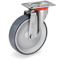 Swivel castor rubber 80x30mm (G-PP/TGRU-NL/PL) :: 71-4201