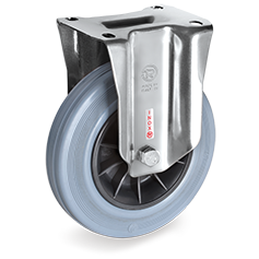 Rigid castor rubber 80mm stainless steel (G-PP/GRU-NLX) :: 22-6101