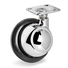 Zwenkwiel rubber 45mm (G-RU-PL/LINKS) :: 35-4201