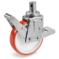 Steiger zwenkwiel kunststof 200x50mm met rem (G-P6/IPU-ST/M38x57/dubbele) :: 60-9586