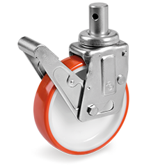 Steiger zwenkwiel kunststof 200x50mm met rem (G-P6/IPU-ST/M38x57/pedaalrem) :: 60-9576