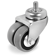 Zwenk tweelingwiel rubber 50x18mm (G-DRB-PP/GRU-DR/M10x15) :: 37-6201