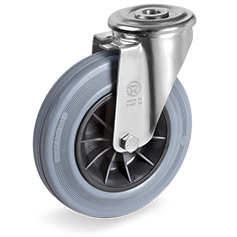 Zwenkwiel rubber 80mm (G-PP/GRU-NL/BO) :: 22-7701