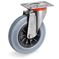 Zwenkwiel rubber 150mm (R-PP/GRU-NL/PL) :: 22-4611