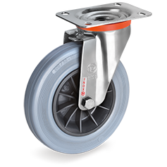 Zwenkwiel rubber 80mm RVS (G-PP/GRU-NLX/PL) :: 22-4801