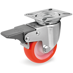 Swivel castor plastic 60mm with front brake (G-P6/IPU-PL) :: 36-8103