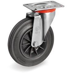Zwenkwiel rubber 200mm (G-PP/RU-NL/PL) :: 52-4406